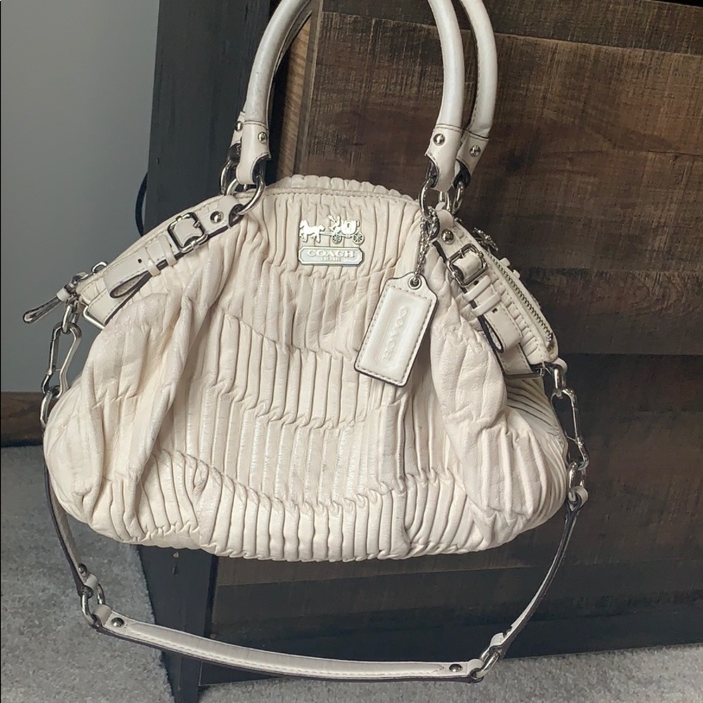 White Leather Coach purse